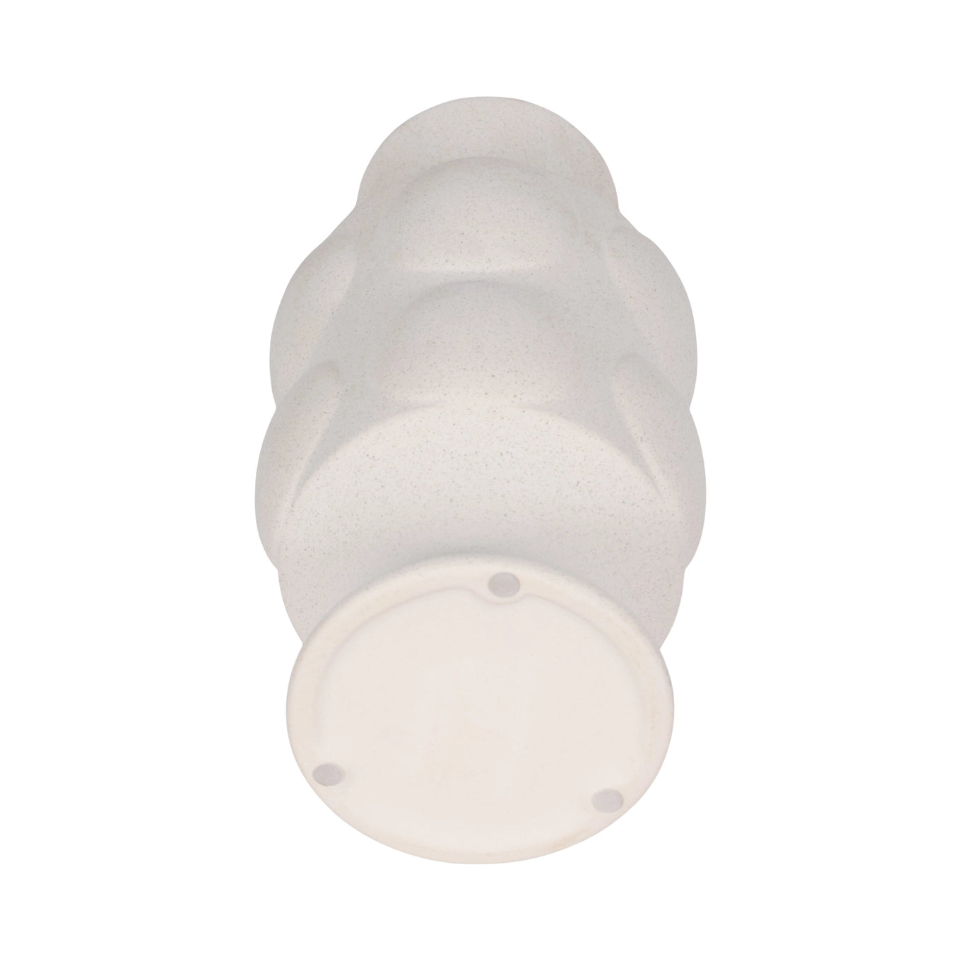 Decorative Vase - White Ceramic Dot Embossed Round, 11 in.
