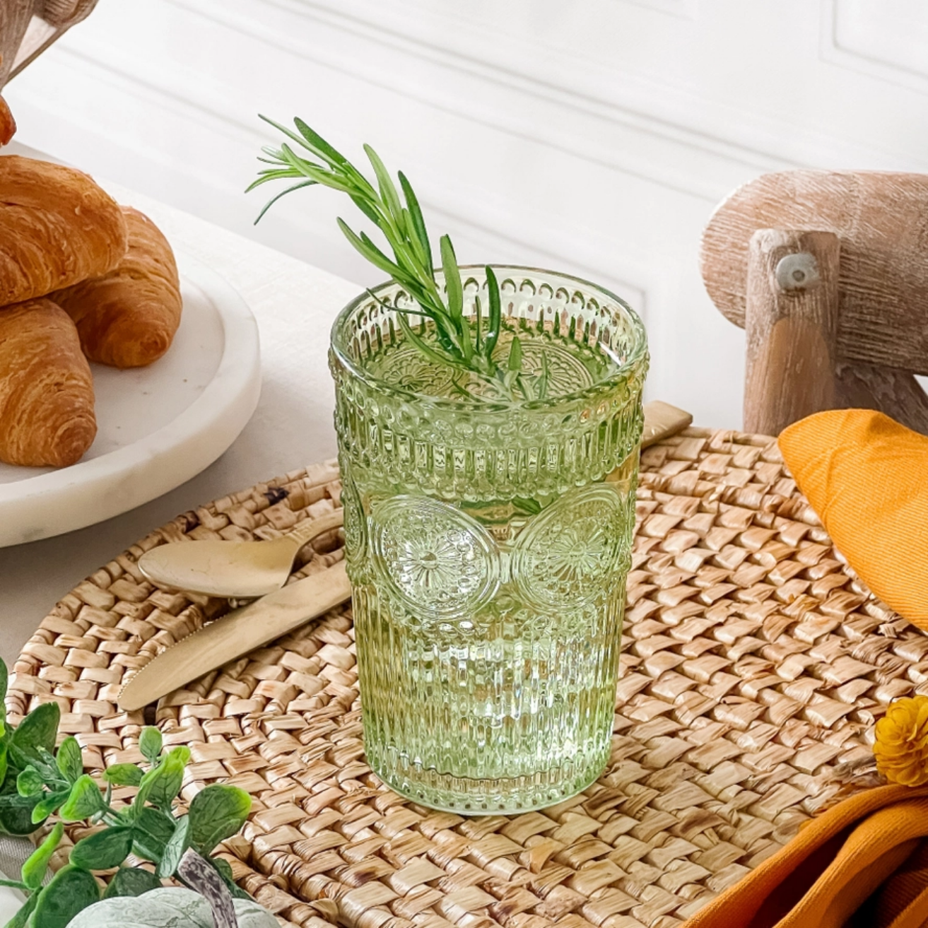 13 oz Textured Sage Drinking Glass (6)