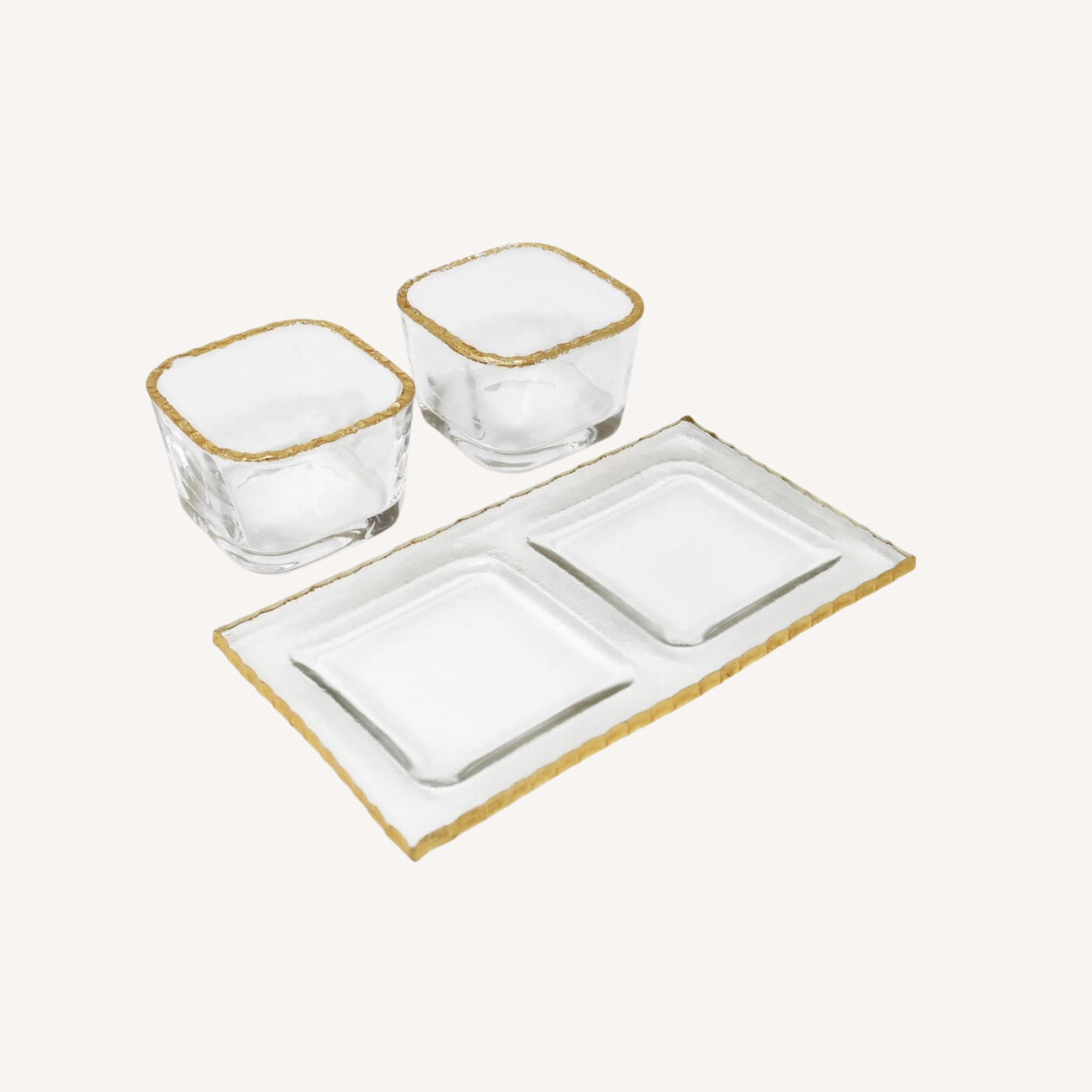 2 Bowl Relish Dish on Tray