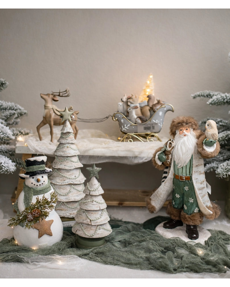 Snowman with Star & Pinecones