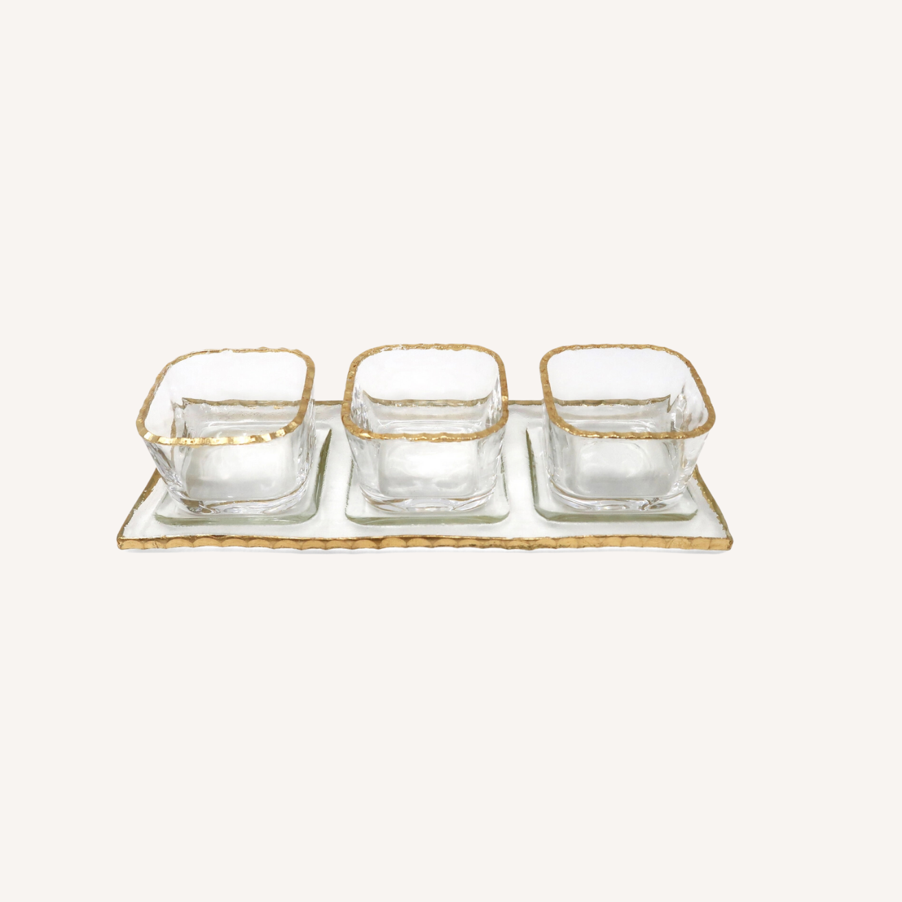 3 Bowl Relish Dish on Tray