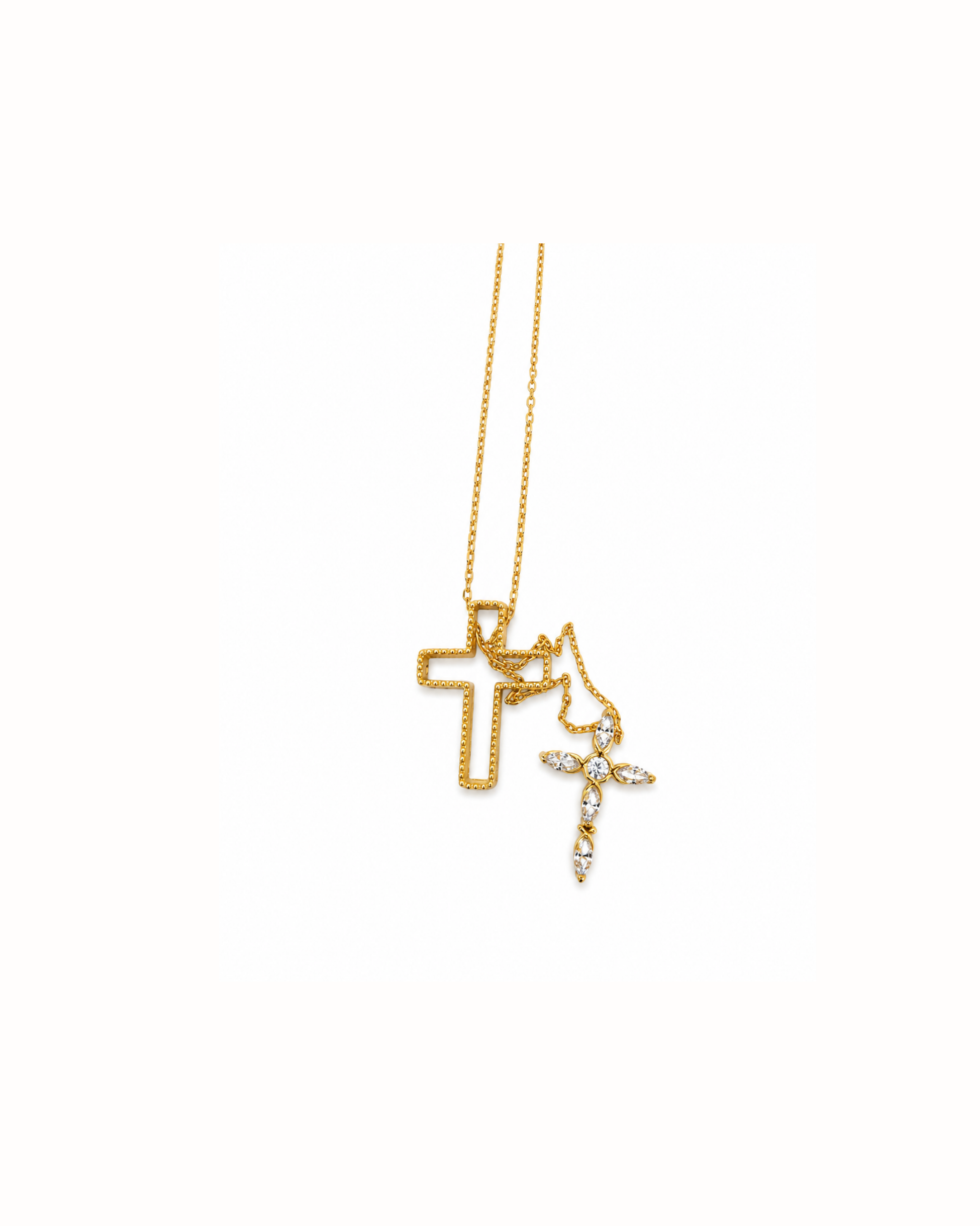 Double Cross Necklace