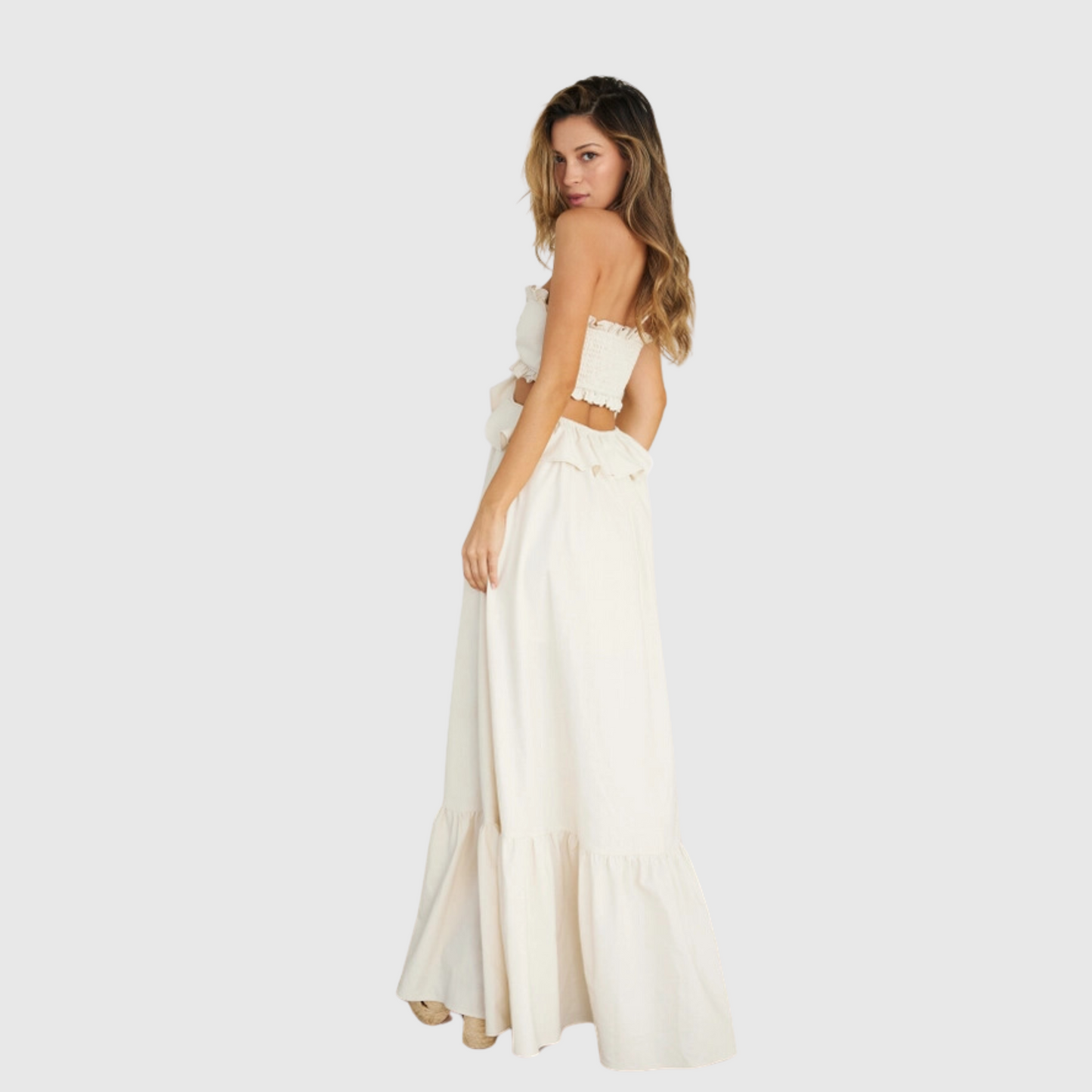 Cut-out Ruffled Maxi Dress