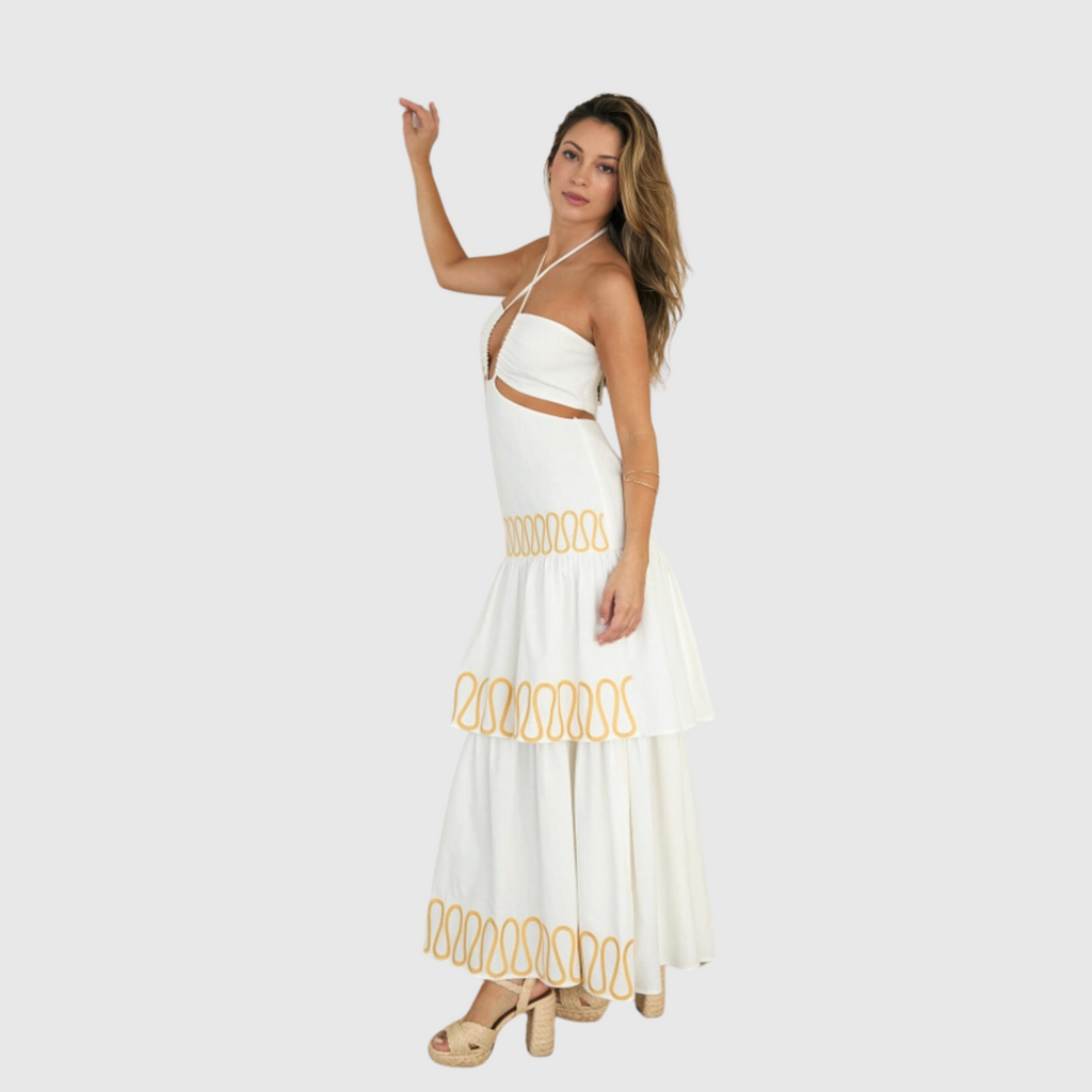 Cut-Out Halter Maxi Dress