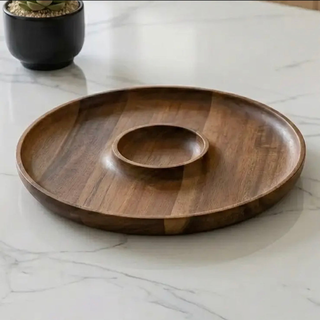 Acacia Wood Chip/Dip Tray