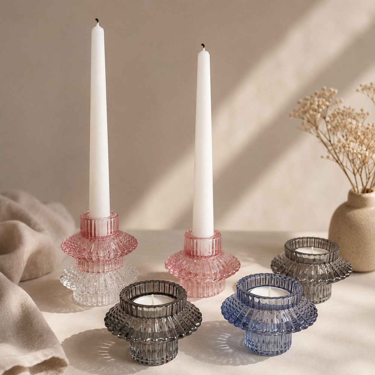 Taper/Tea Light Candlesticks, Stackable