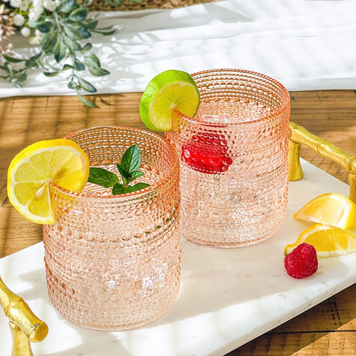 10 oz Beaded Rose Drinking Glass (6)