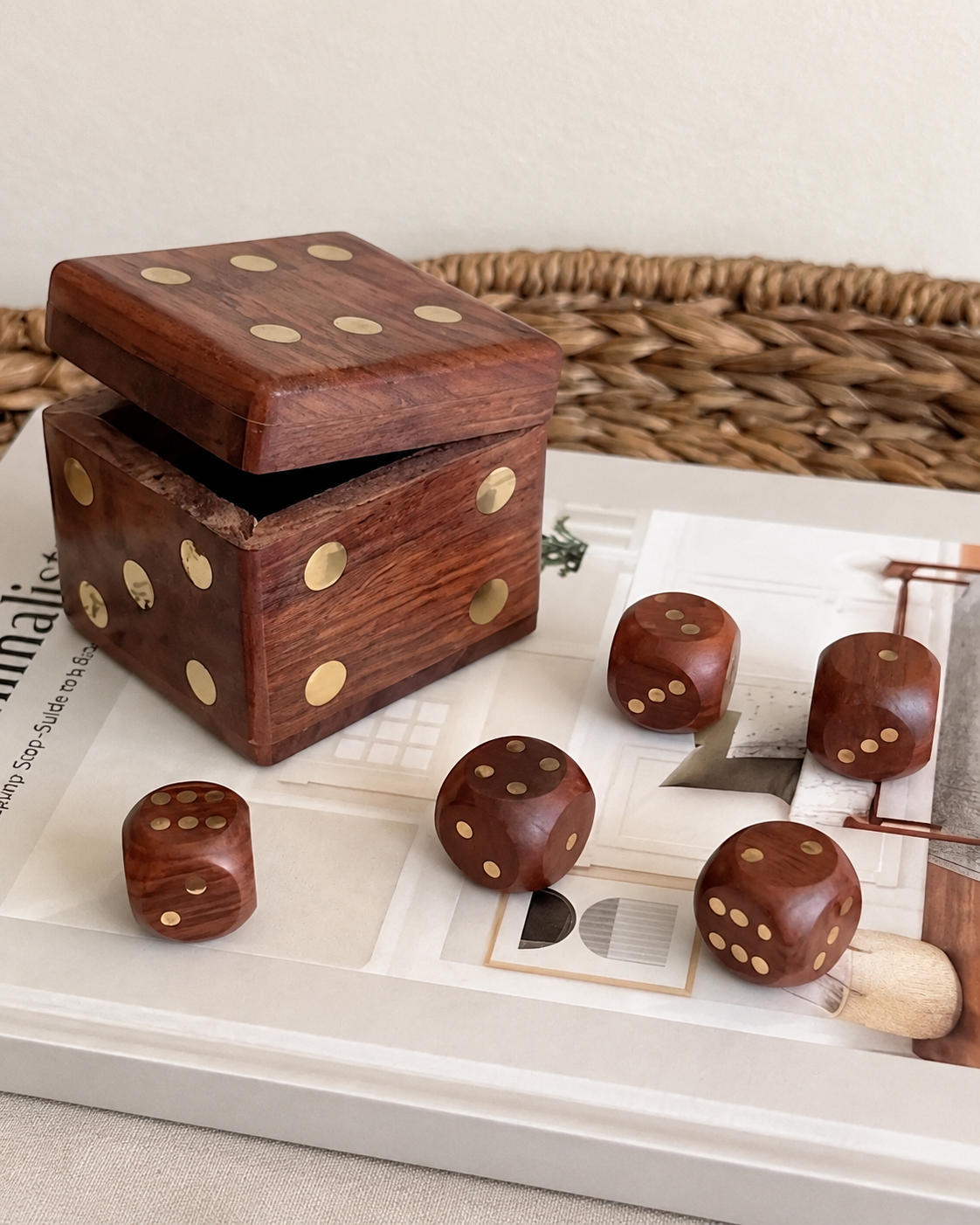 5 Piece Dice Wood Set