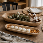 Natural Wood Decorative Plates (Set of 2) Brown 18/24 in.