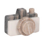 Decorative Figurine - Multicolor Marble Camera Shape, 5 in.