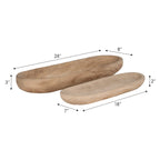Natural Wood Decorative Plates (Set of 2) Brown 18/24 in.