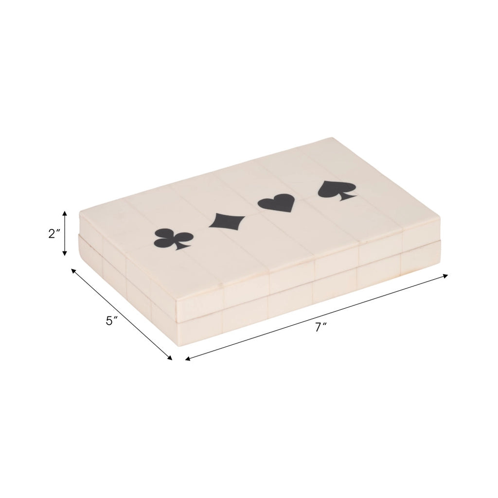 Table Game - White/Black Wood Casual Cards & Dice Box