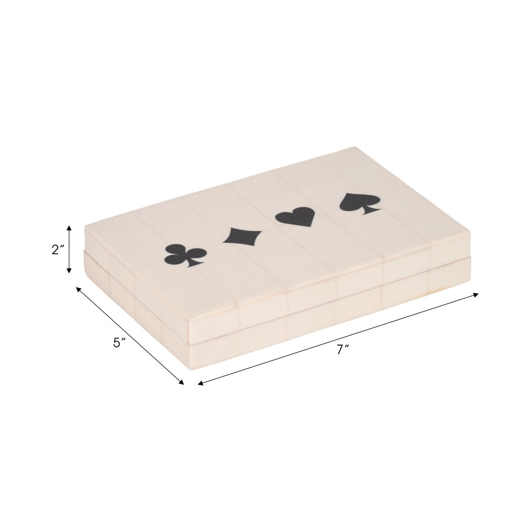 Table Game - White/Black Wood Casual Cards & Dice Box