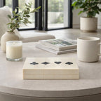 Table Game - White/Black Wood Casual Cards & Dice Box