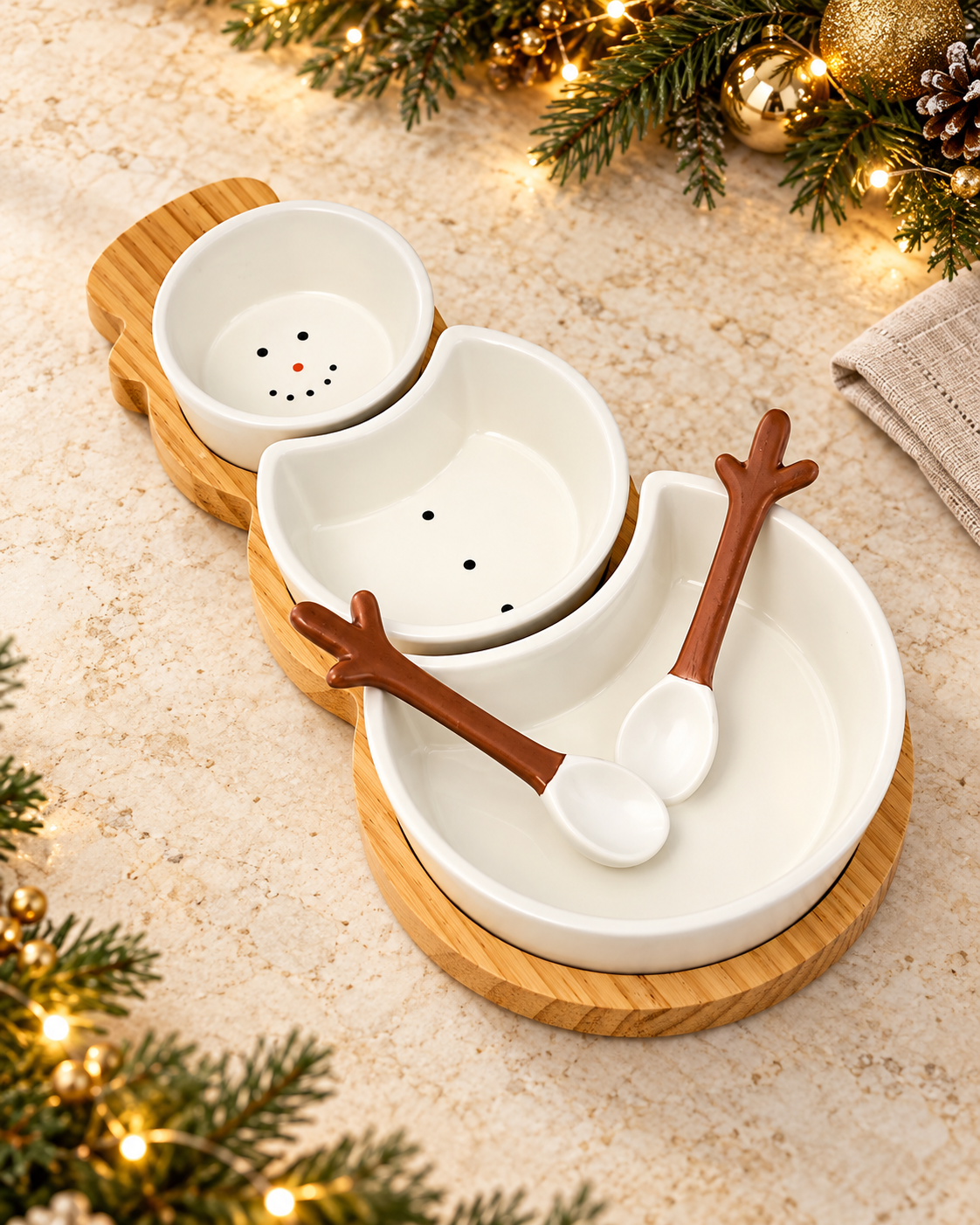Snowman Appetizer Serving Tray