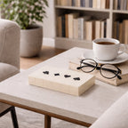 Table Game - White/Black Wood Casual Cards & Dice Box