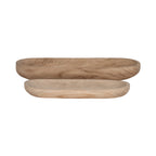 Natural Wood Decorative Plates (Set of 2) Brown 18/24 in.