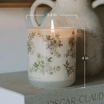 Green Delft Candle